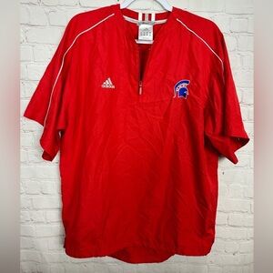Bixby Spartans Oklahoma Adidas 1/4 zip lighweight short sleeve jacket, sz M